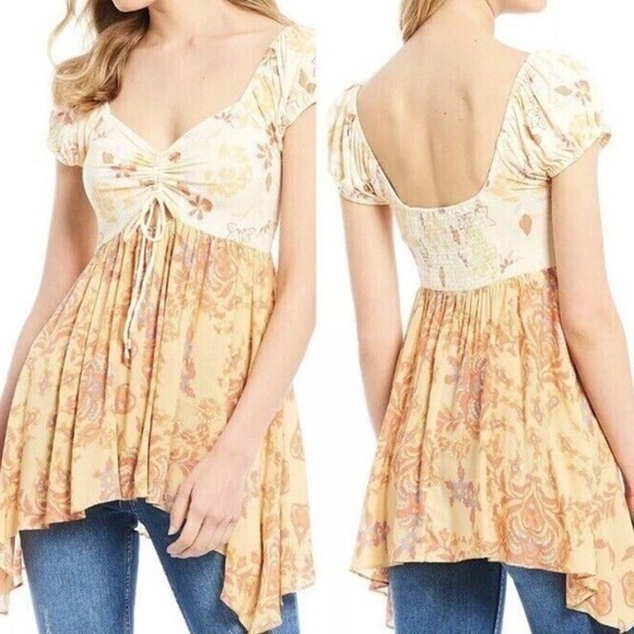 Free People La Bamba Babydoll Top SIZE SMALL - Picture 1 of 5